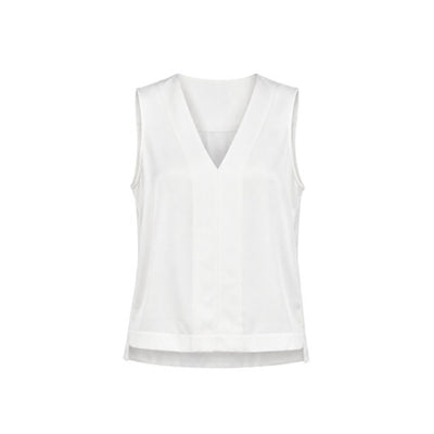 Liverpool Los Angeles - Womens Slvlss V-Neck Woven-to-Knit Top