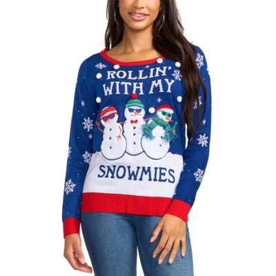 Tipsy Elves - Womens Rollin' with My Snowmies Ugly Christmas Sweater