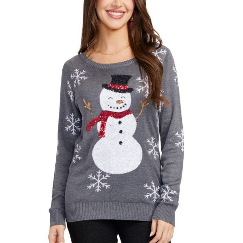 Tipsy Elves - Womens Sequined Snow Day Sweater