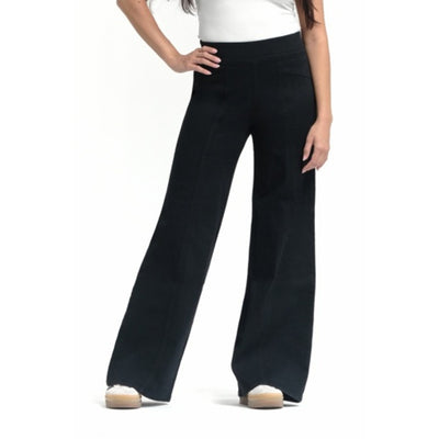 1822 Denim - Womens 32" Pull on Wide Leg Jean with Seams/Elastic Waistband/Mesh
