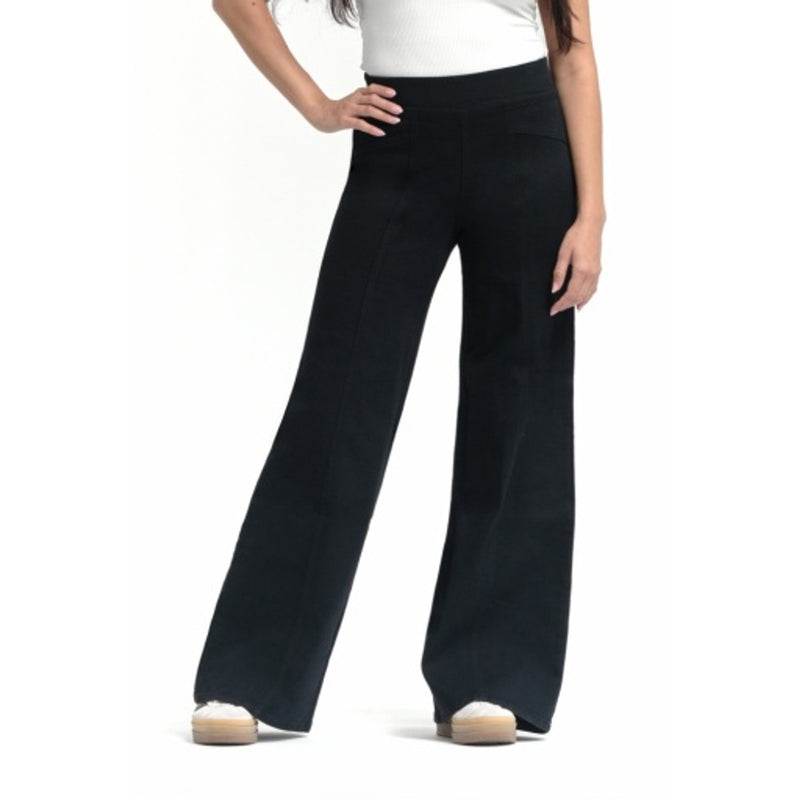 1822 Denim - Womens 32" Pull on Wide Leg Jean with Seams/Elastic Waistband/Mesh