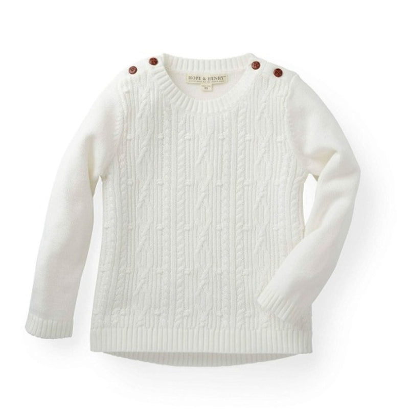Hope & Henry - Girls Cable Button Sweater Baby Girl