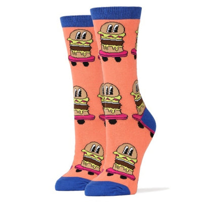 Oooh Yeah - Womens Crew Burgers on Wheels Pink