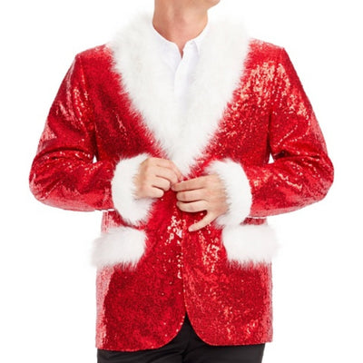 Tipsy Elves - Mens Red Sequin Santa Blazer