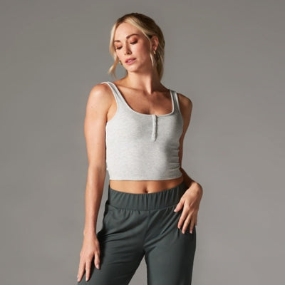 Thirty Three Threads - Unisex Fitted Henley Tank Ash