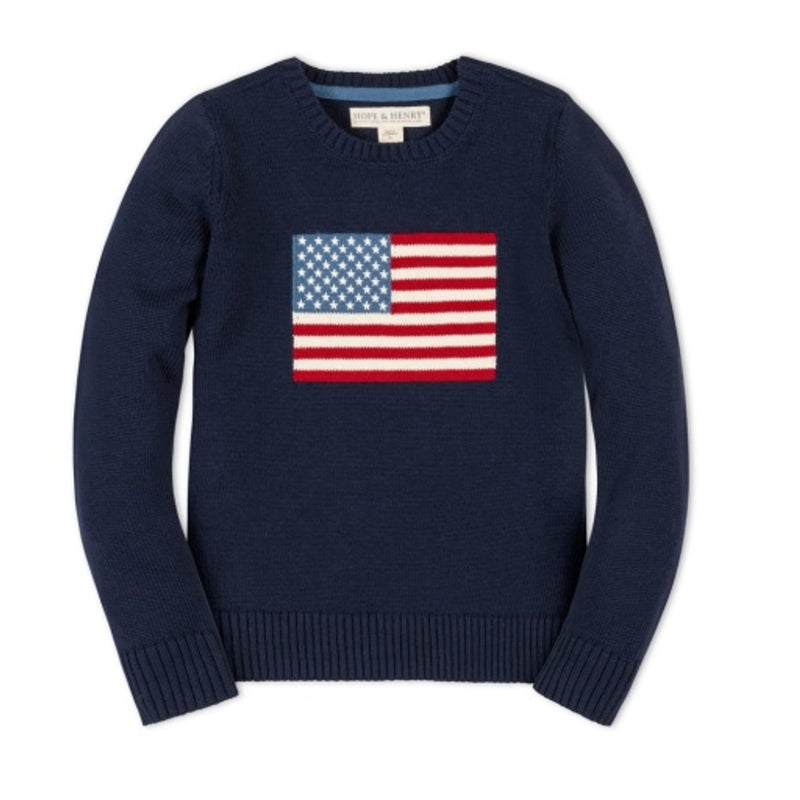 Hope & Henry - Boys Organic Crew Neck Flag Sweater