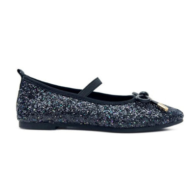 Yosi Samra - Kids Miss Emma Flat in Black Glitter Kids