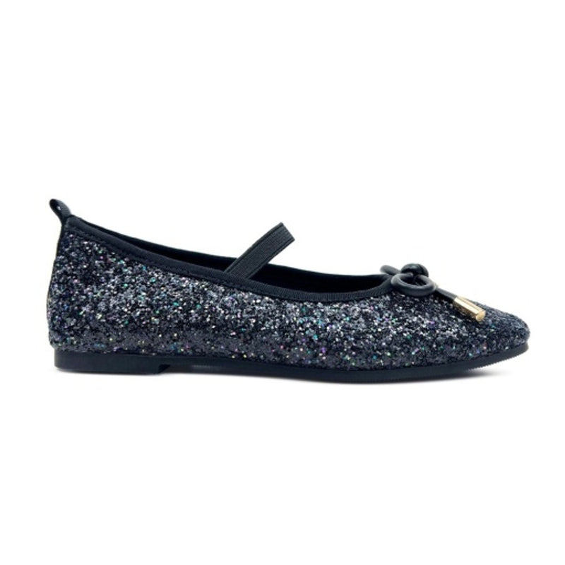 Yosi Samra - Kids Miss Emma Flat in Black Glitter Kids