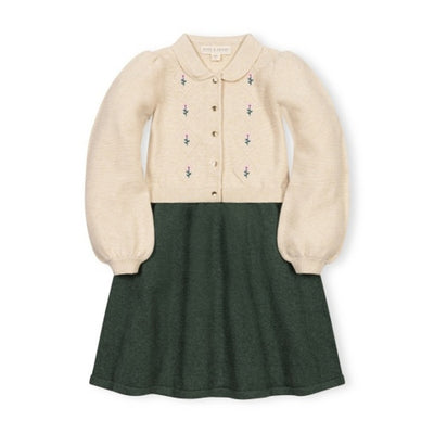 Hope & Henry - Girls Organic Button Front Collared Sweater Dress