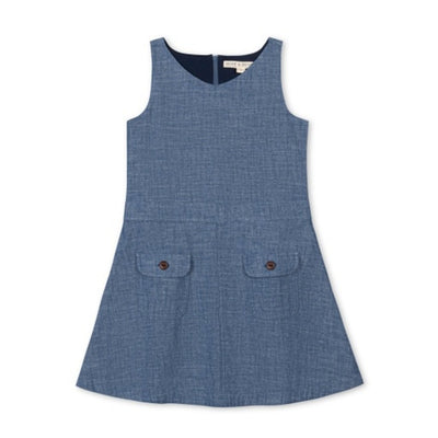 Hope & Henry - Girls Organic V-Neck Chambray Jumper