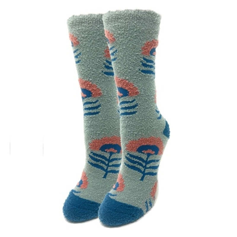 Oooh Yeah - Womens Hazel Fluff N Stuff Non Skid Womens Crew Socks