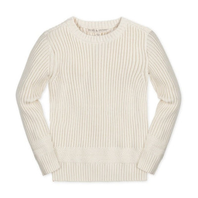 Hope & Henry - Boys Organic Herringbone Detail Crew Neck Sweater
