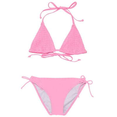 Snapper Rock - Girls Pink Shirred Triangle Bikini