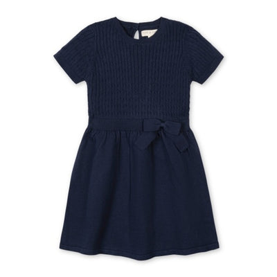 Hope & Henry - Girls Organic Short Sleeve Cable Sweater Dress