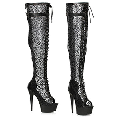 Ellie Shoes - 6" Leopard Thigh High Boot