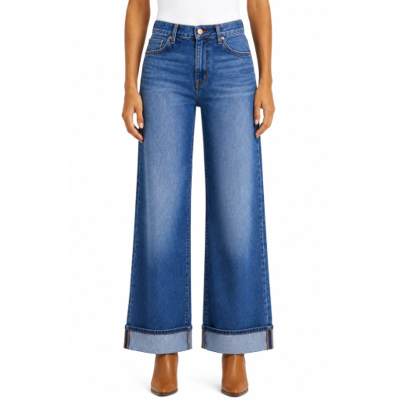 1822 Denim - Womens 32" Slim Wide Leg Jean with Cuff