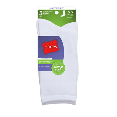 Hanes - Womens Comfortsoft Womens Crew Socks 3-Pack