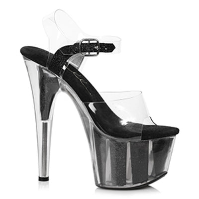Ellie Shoes - 7" Pointed Stiletto Sandal W/Glitter in Platform