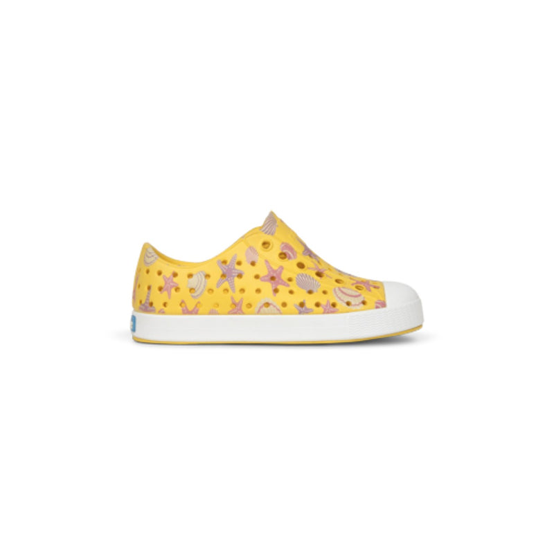 Native Shoes - Unisex Jefferson Print Kids - Popcorn Yellow/ Shell White/ Seashell Aop