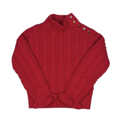 Hope & Henry - Girls Organic Ruffle Cuff Turtleneck Sweater