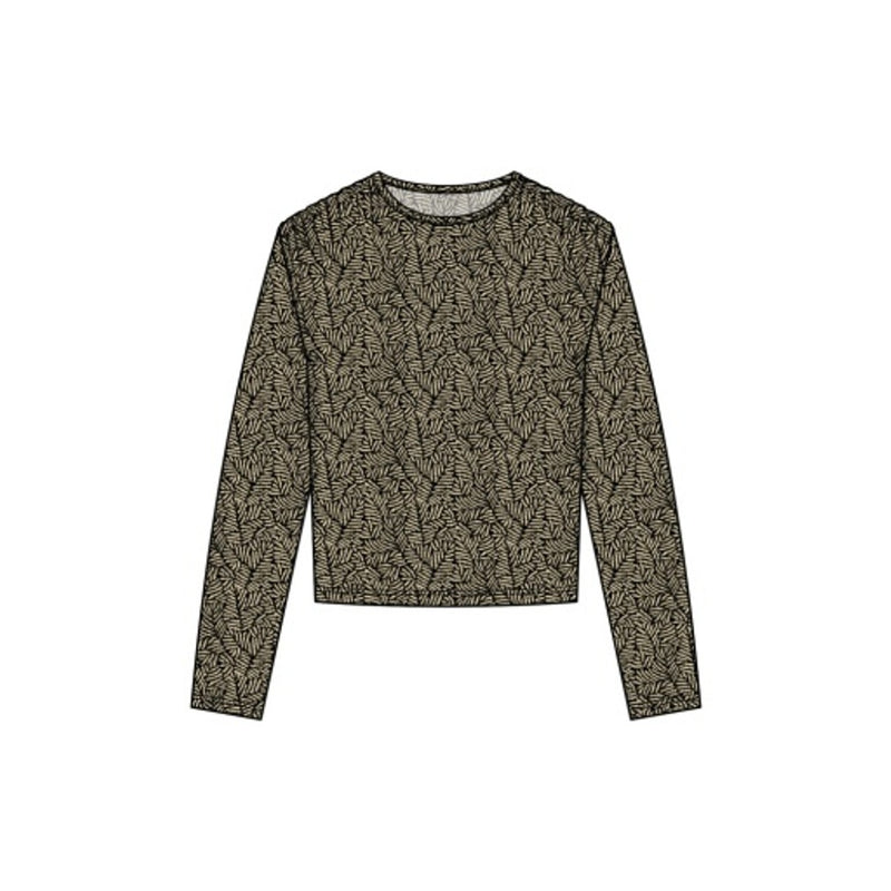 Liverpool Los Angeles - Womens Long Slv Jewel Neck Knit Top with Shirring