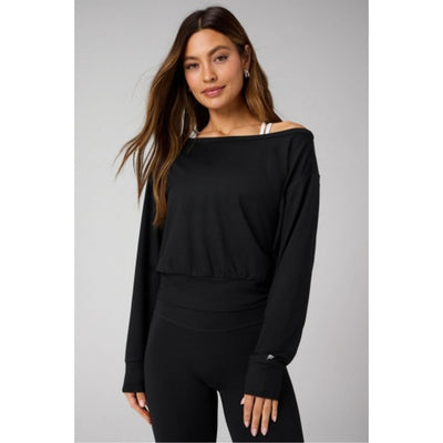 Fabletics - Womens Cloud Jersey Off-Shoulder Sweatshirt