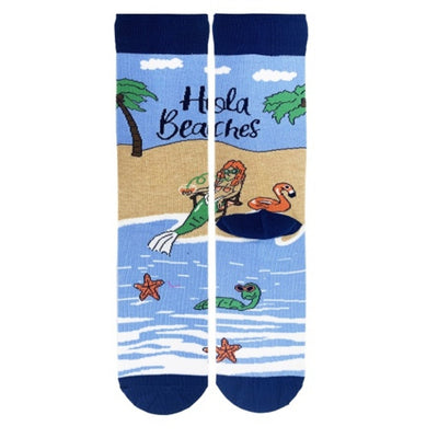 Oooh Yeah - Womens Crew Socks Hola Beaches