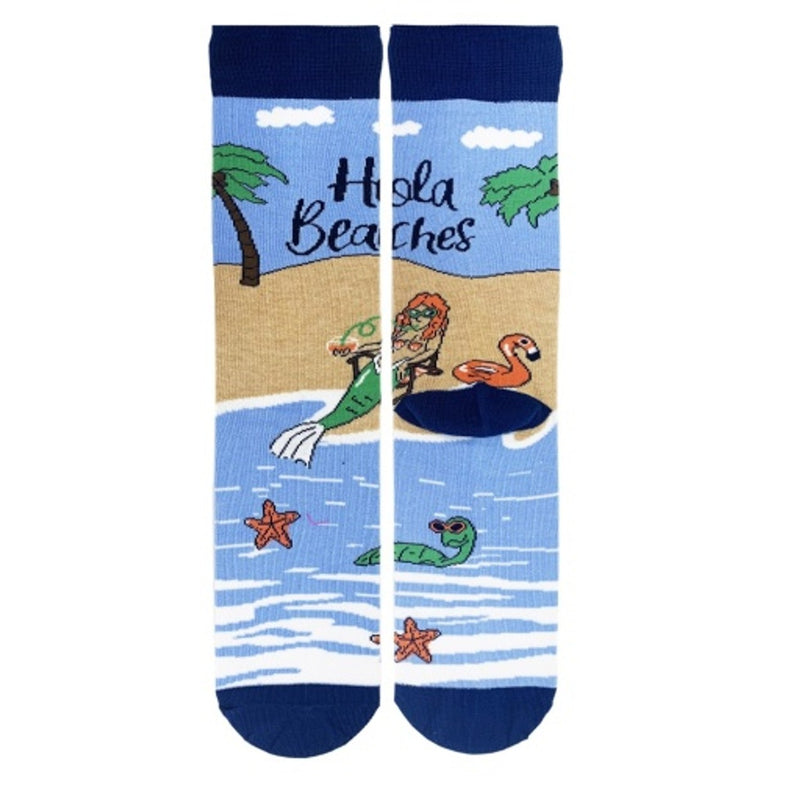 Oooh Yeah - Womens Crew Socks Hola Beaches