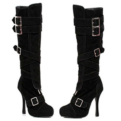 Ellie Shoes - 4" Microfiber Knee High Boot with Buckles