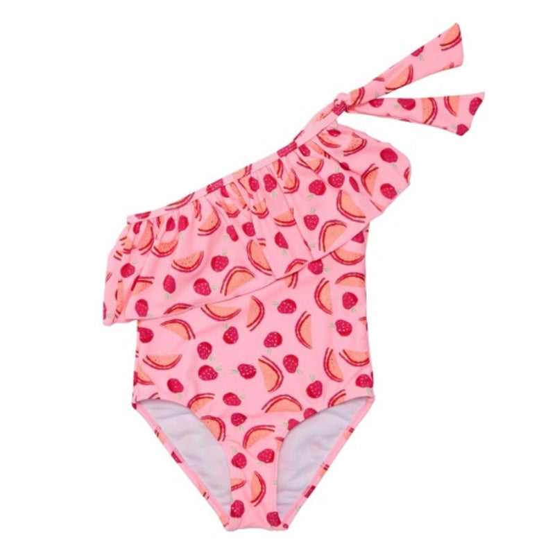 Snapper Rock - Girls Berry Sweet One Shoulder Swimsuit