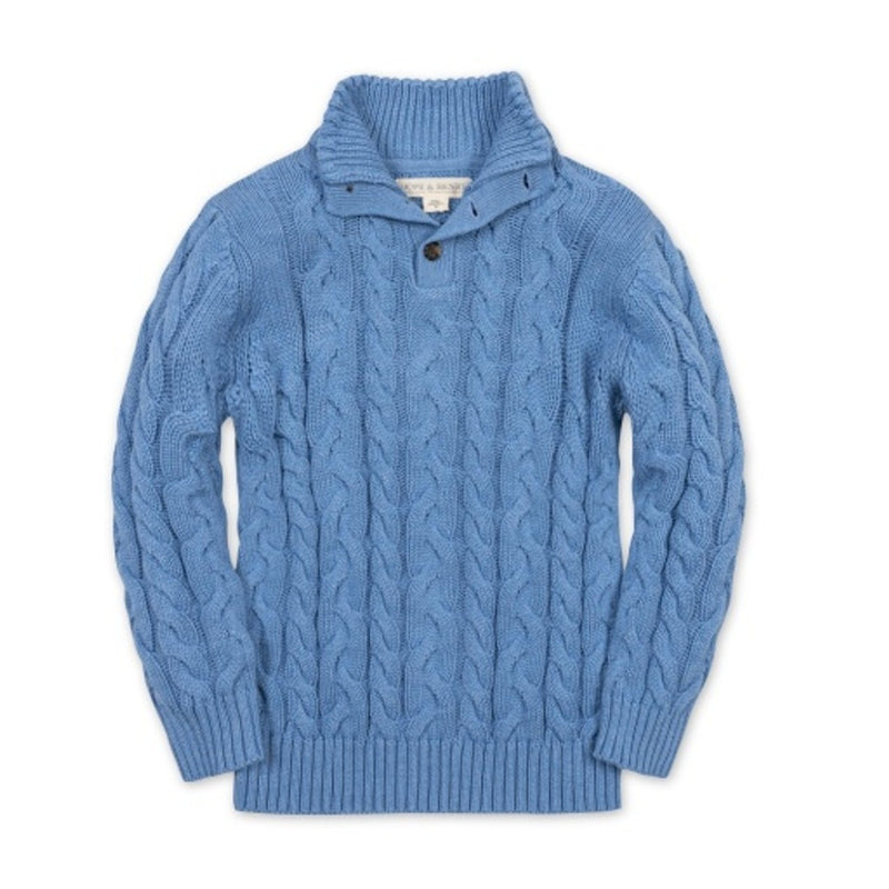 Hope & Henry - Boys Organic Mock Neck Cable Sweater