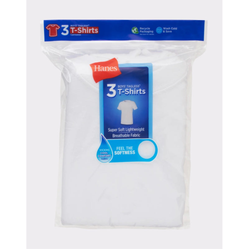Hanes - Boys Toddler Boys' Crewneck Undershirt White 3-Pack