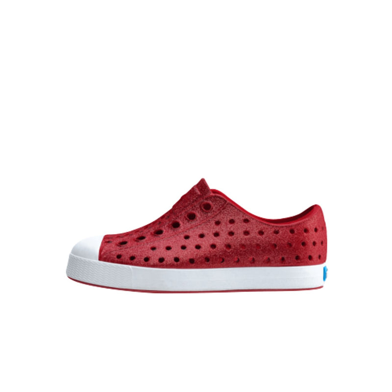 Native Shoes - Unisex Jefferson Bio-Bling Kids - Ruby Bling/ Shell White