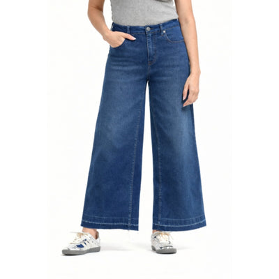 1822 Denim - Womens 27" Wide Leg Cropped Jean with Release Hem